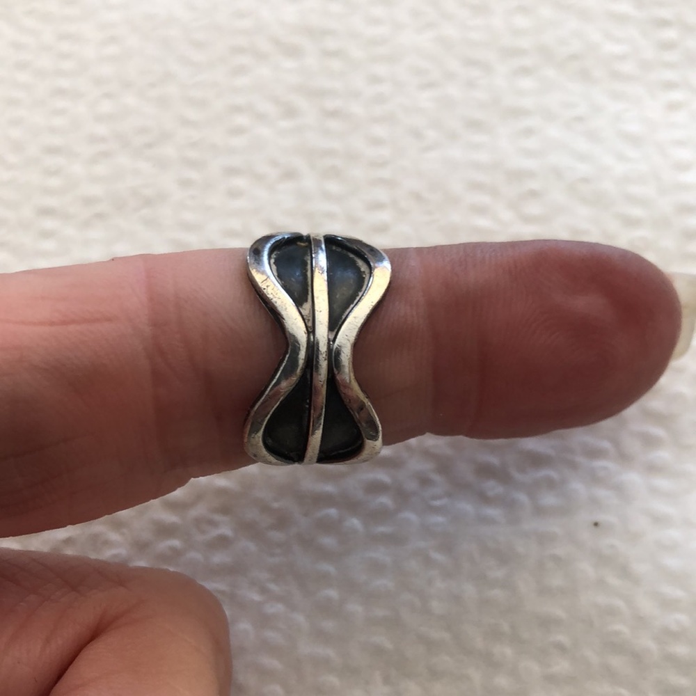 Solid Sterling Silver Thick Wave Ring - image 2